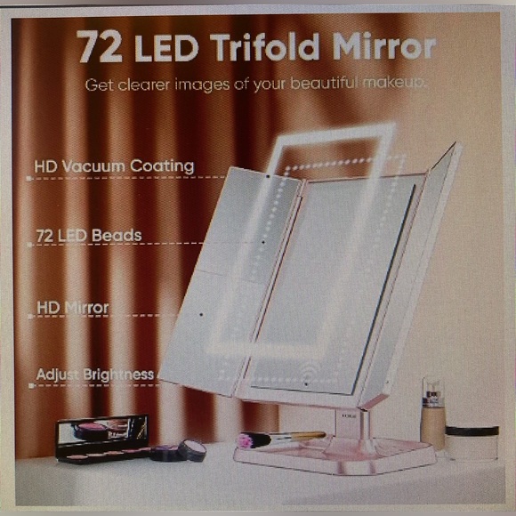 New in box HORM 3 color lighting make up mirror - Picture 4 of 6